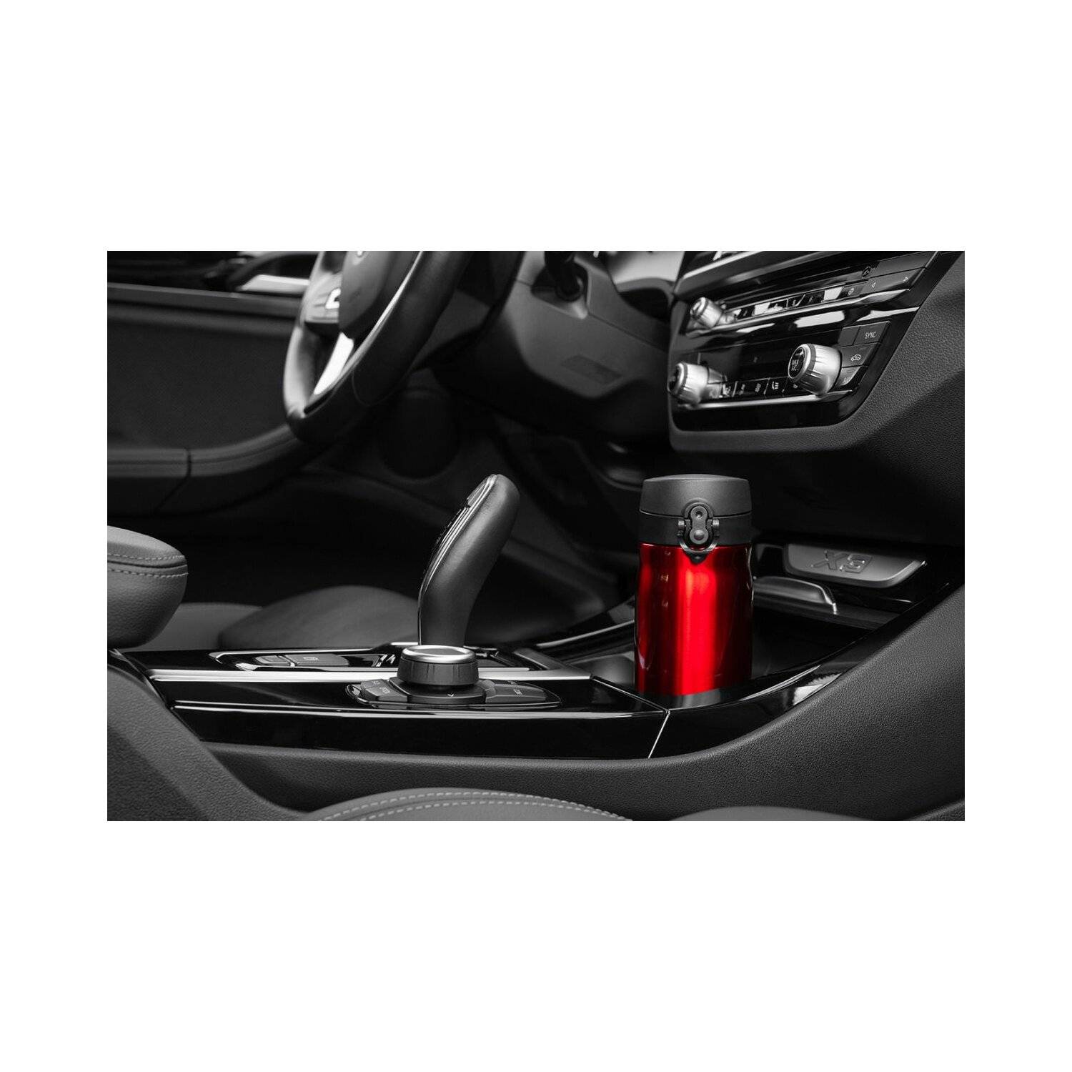 Glänzende Edelstahlflasche | 400 ml, Rot