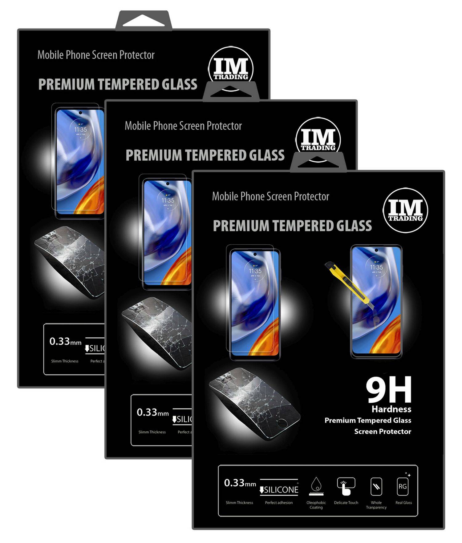 3X Schutz Glas 9H Tempered Glass Display Schutz Folie Screen Protector kompatibel mit Xiaomi Poco M5