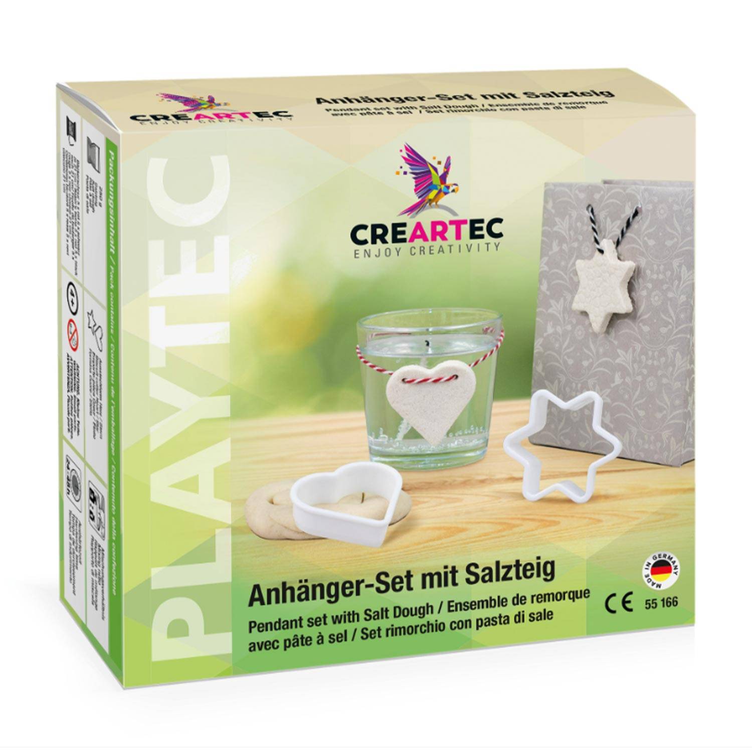 Artidee Anhänger-Set mit Salzteig (250g), lufttrocknend, inkl. 2 Ausstechformen