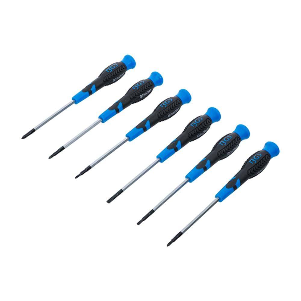 Präzisions-Schraubendreher-Satz - 6-teilig - Chrom-Vanadium-Stahl - 2-Komponenten-Griff - Klingenlänge 75 mm