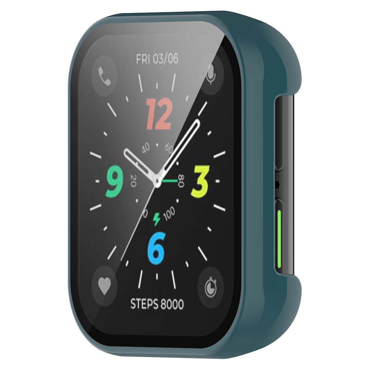 Für OPPO Watch 2 46mm Shockproof Hochwertiges Silikon Design Uhr Gehäuse Schutz Case Hülle Grün