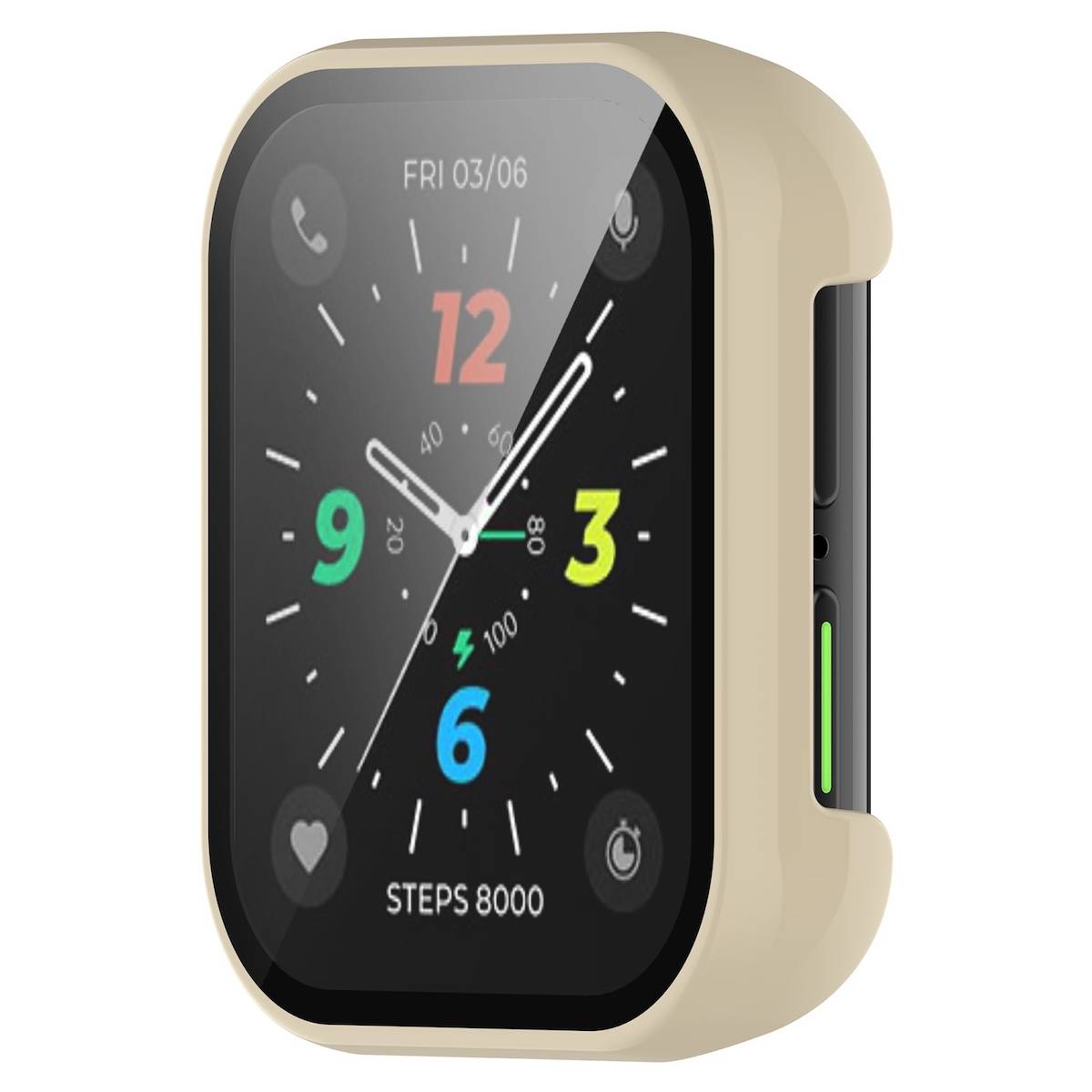 Für OPPO Watch 2 46mm Shockproof Hochwertiges Silikon Design Uhr Gehäuse Schutz Case Hülle Beige
