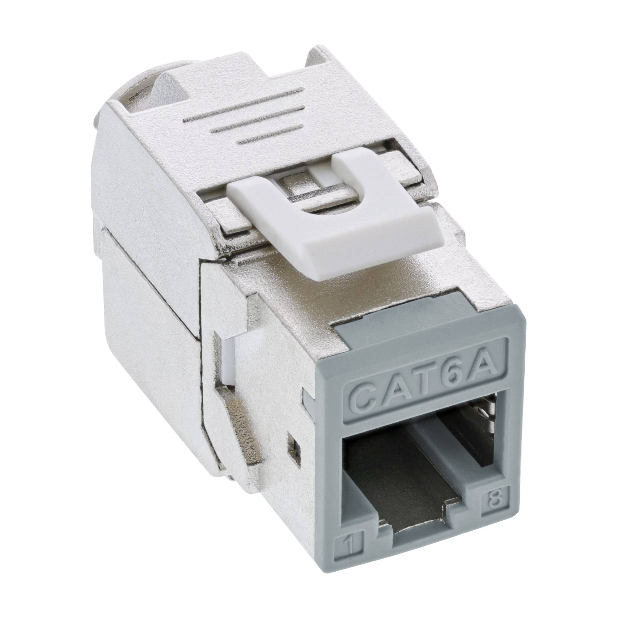 INLINE - Keystone RJ45 Buchse - geschirmt - Cat.6A - grau 8er Pack