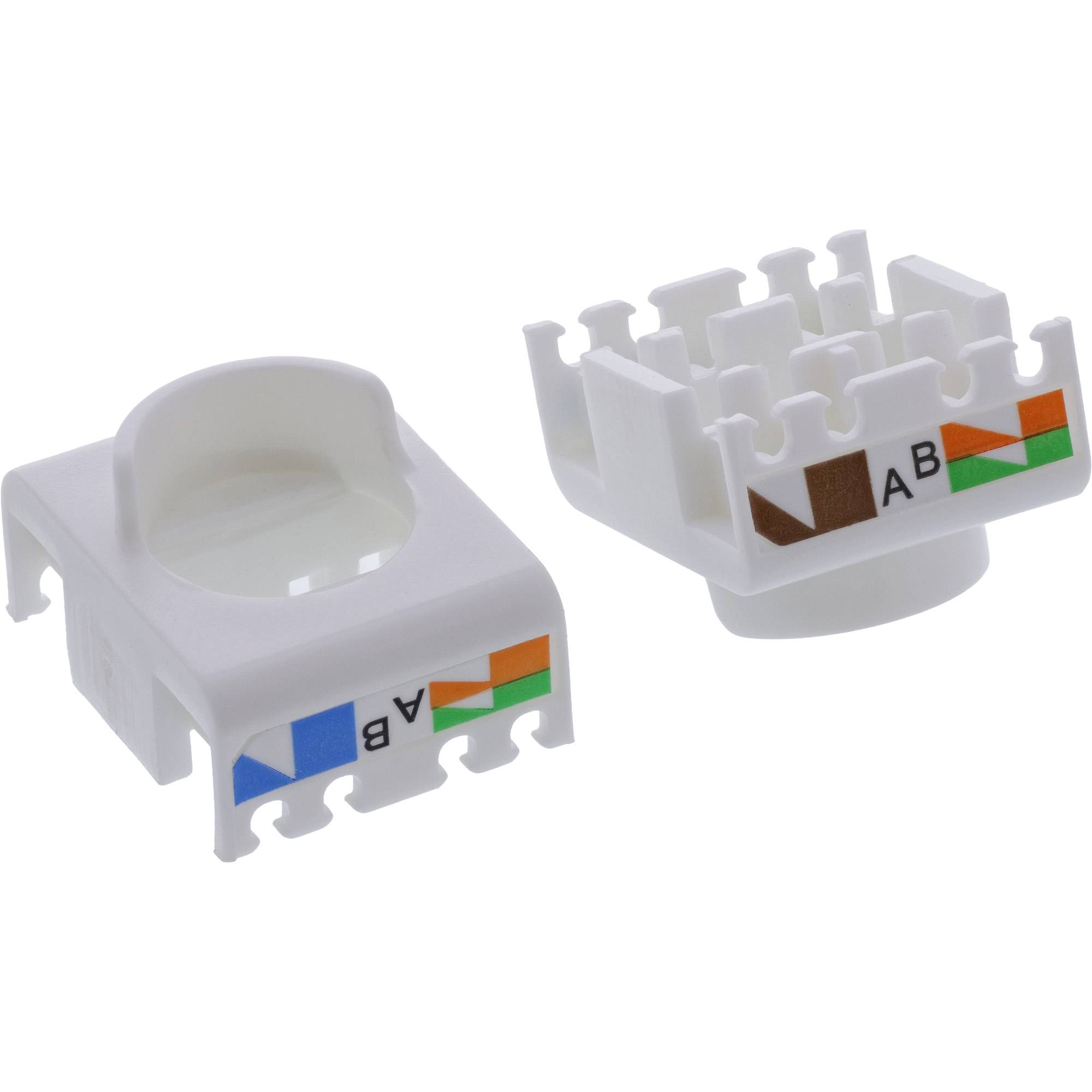 InLine® Keystone RJ45 Buchse, geschirmt, Cat.6A, grau 8er Pack