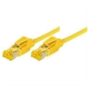 Patchkabel S/FTP, PiMF, Cat 6a, gelb, 10,0 m Für 10 Gigabit/s, halogenfrei, mit Draka-Kabel und Hirosesteckern TM31