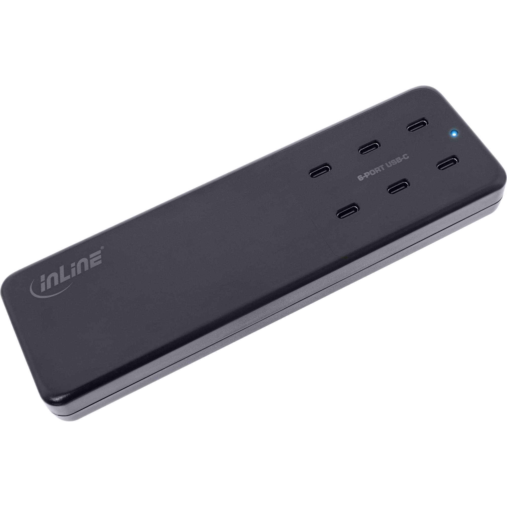 INLINE - Multiport Netzteil - Ladegerät - 6x USB-C - PD 3.0 - GaN - schwarz