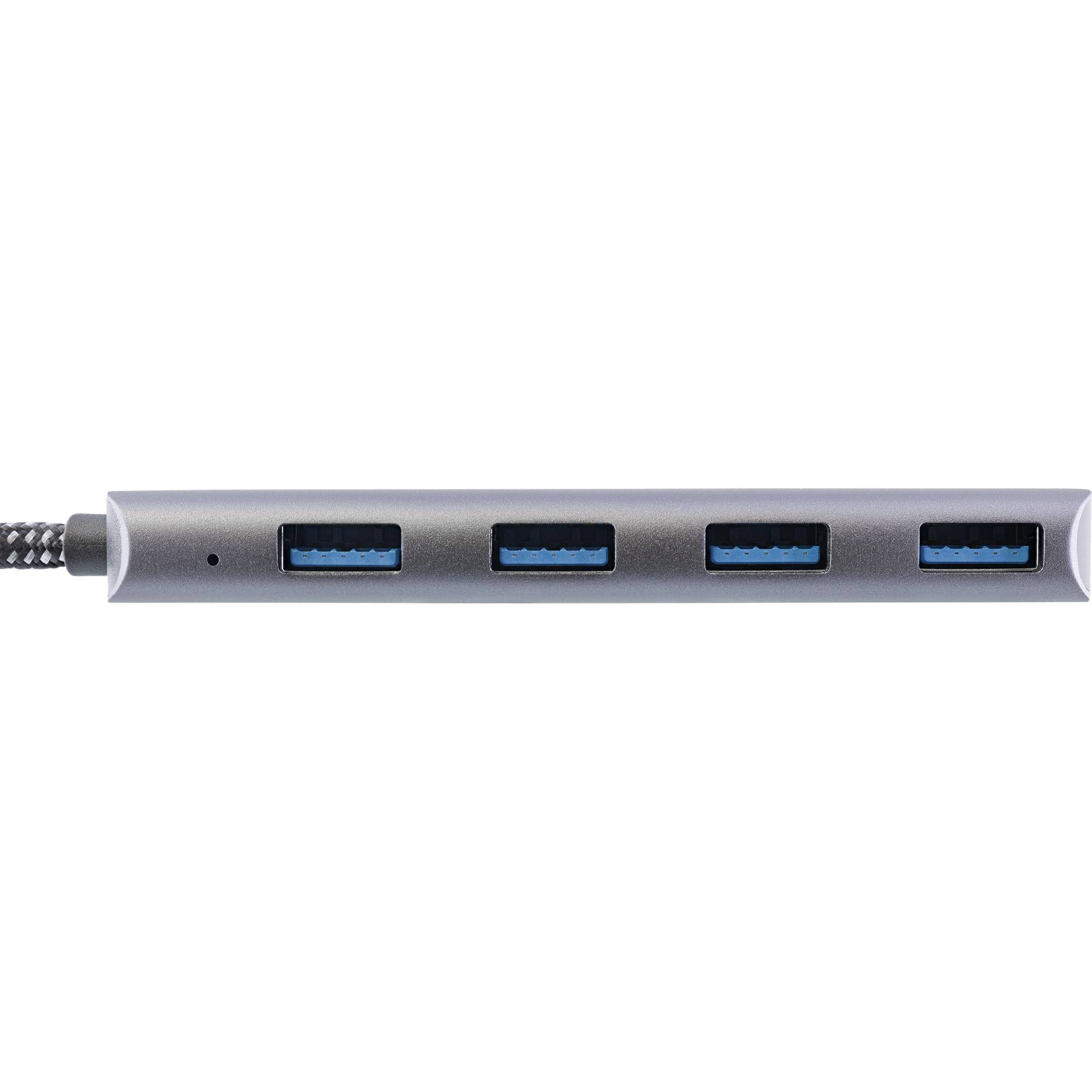 INLINE - USB 3.2 Hub - USB-C zu 4x USB A 10Gb/s - Metallgehäuse - grau