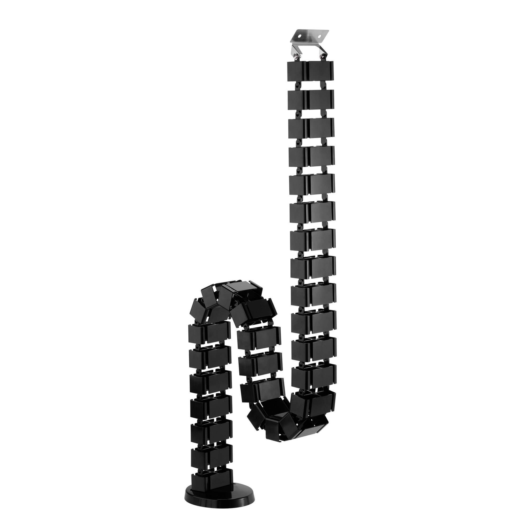 INLINE - Kabelkanal flexibel für höhenverstellbare Tische - 4 Kammern - schwarz