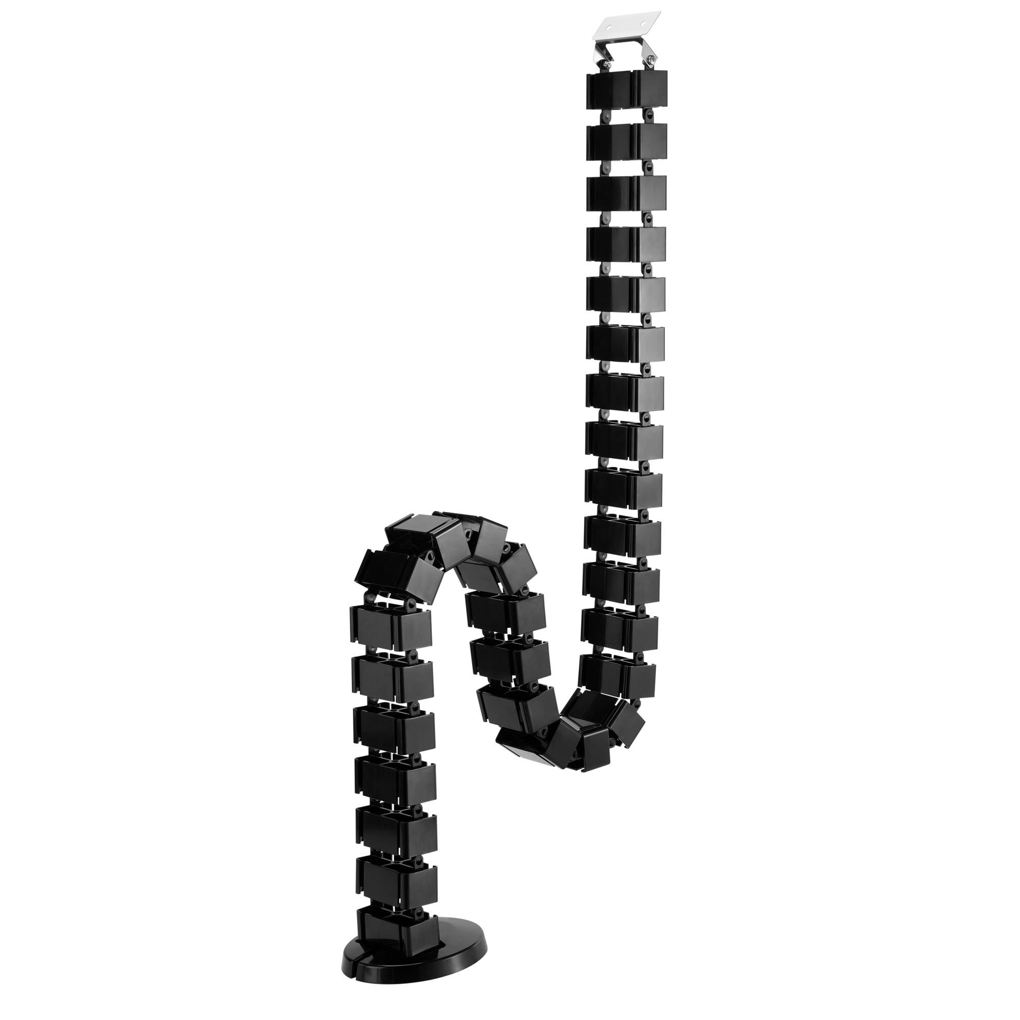 INLINE - Kabelkanal flexibel für höhenverstellbare Tische - 4 Kammern - schwarz