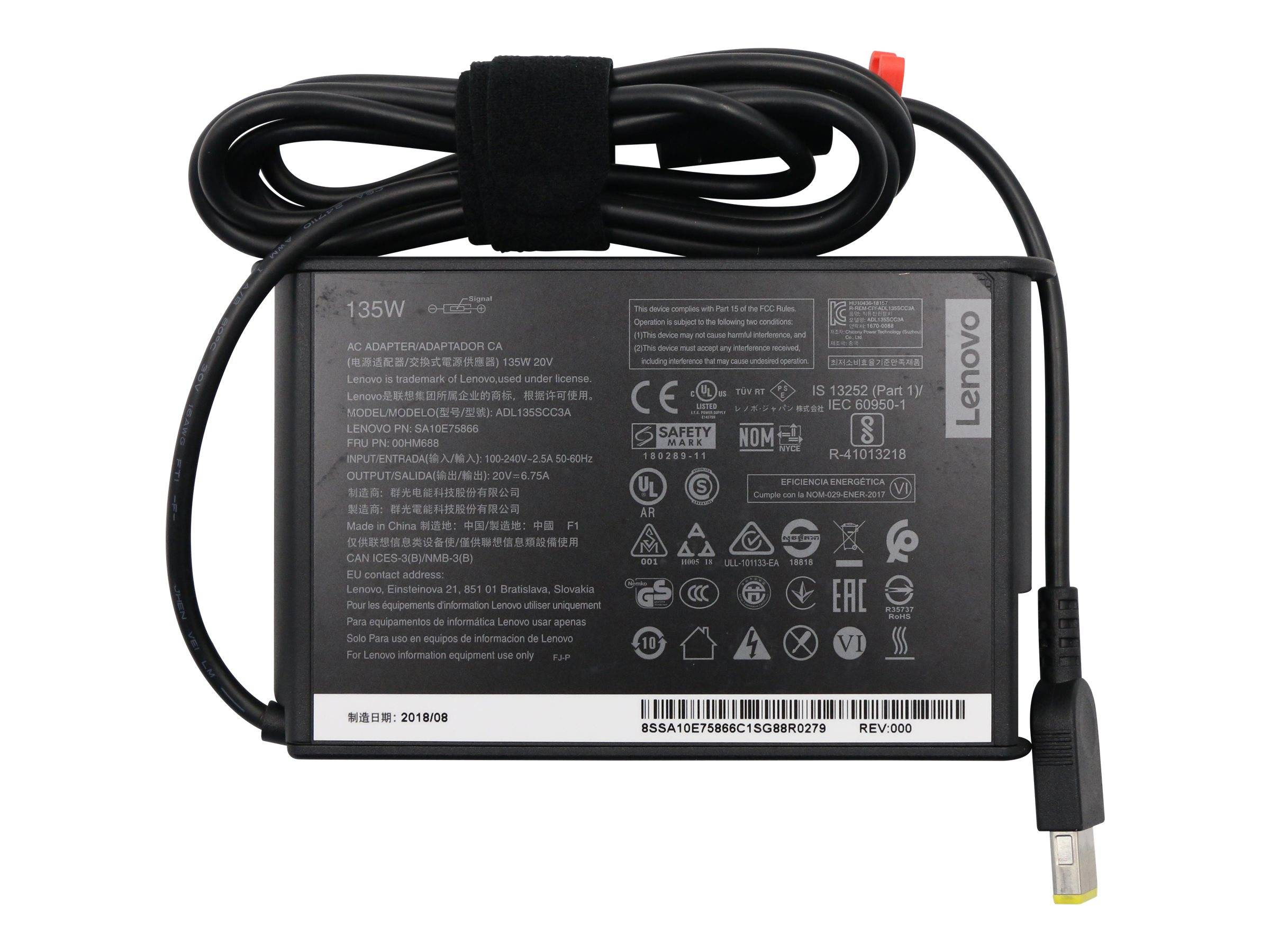 LENOVO - Chicony ADL135SCC3A - Netzteil - Wechselstrom 100-240 V