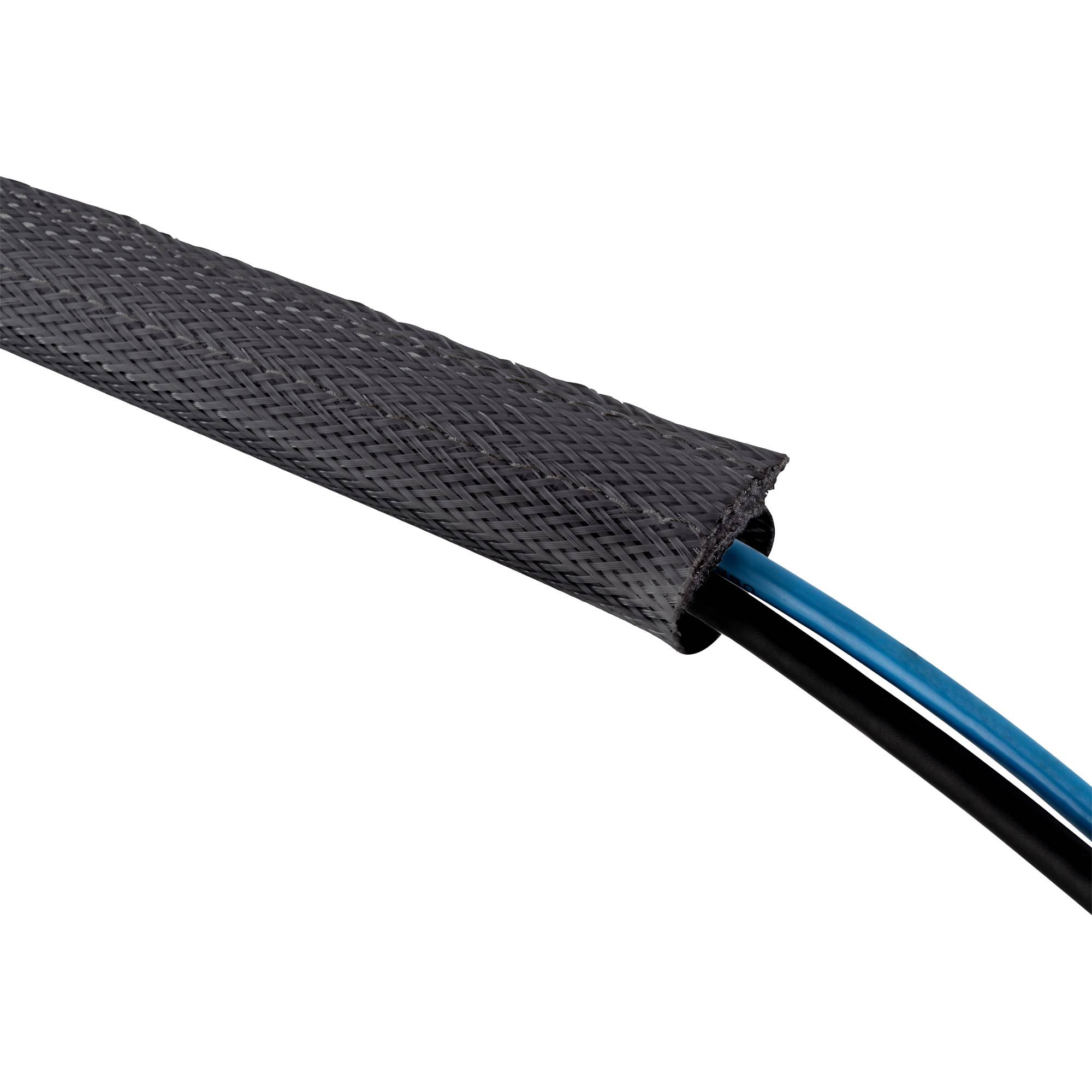 INLINE - Kabelschlauch - Gewebeschlauch mit Klettverschluss - 1m x 40mm schwarz