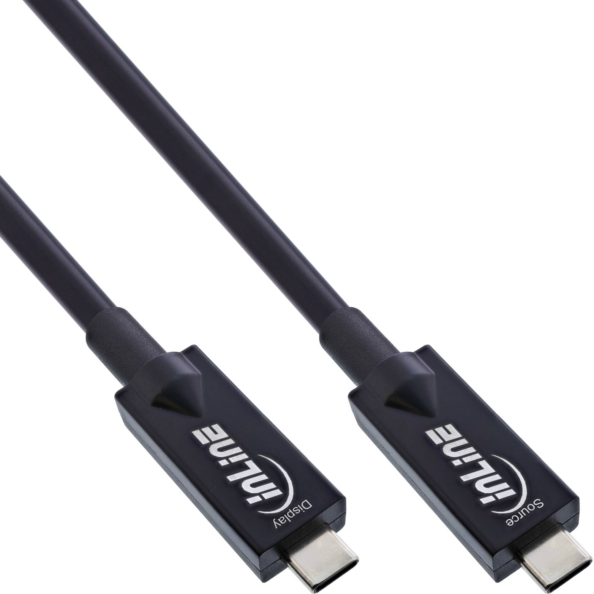 INLINE - USB 3.2 Gen.2 AOC Kabel - USB-C Stecker/Stecker - schwarz - 10m