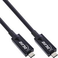 INLINE - USB 3.2 Gen.2 AOC Kabel - USB-C Stecker/Stecker - schwarz - 10m