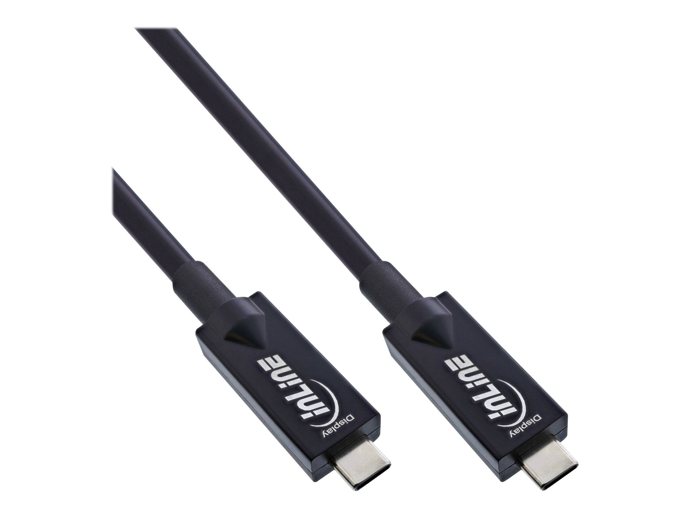 INLINE - USB 3.2 Gen.2 AOC Kabel - USB-C Stecker/Stecker - schwarz - 10m