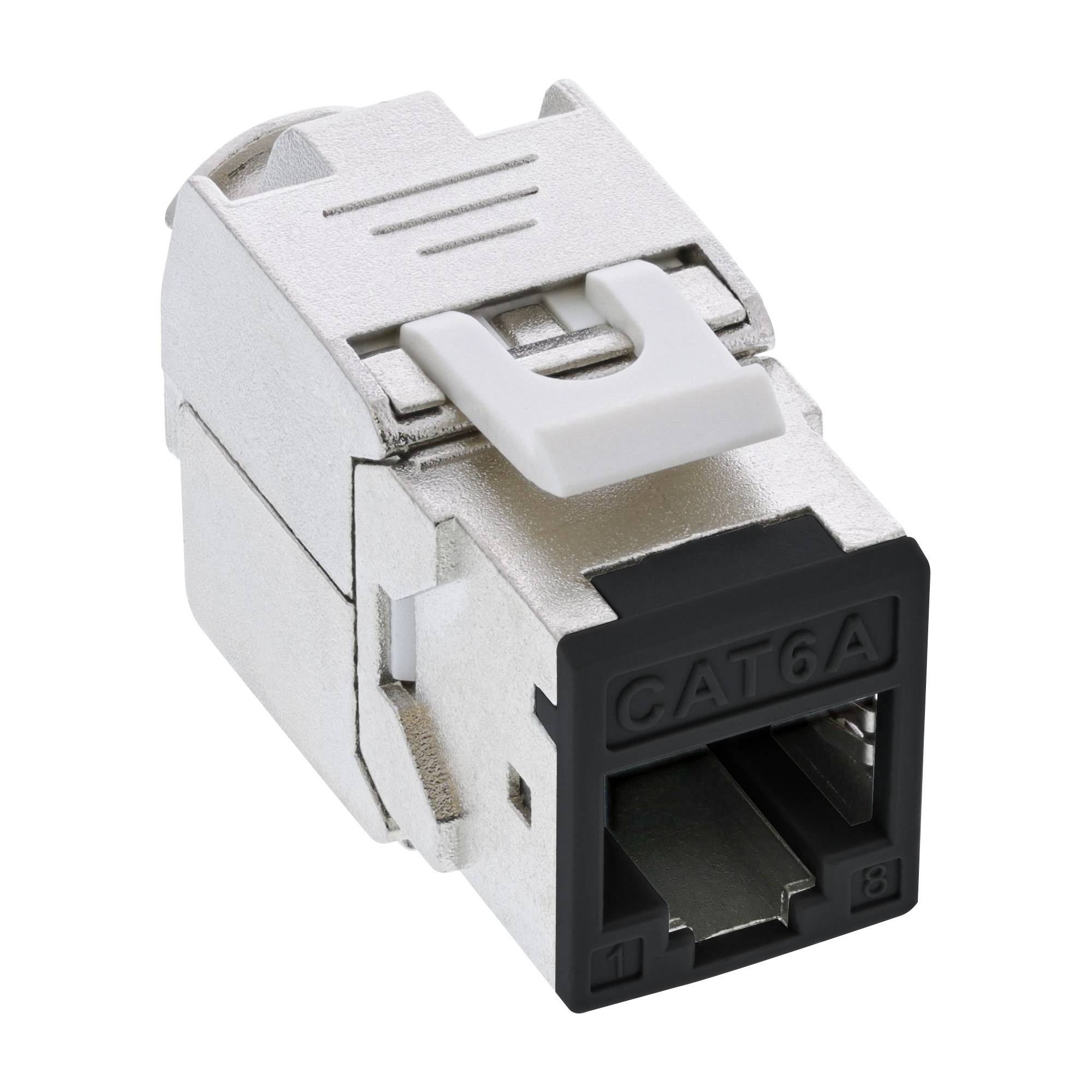 INLINE - Keystone RJ45 Buchse - geschirmt - Cat.6A - schwarz 8er Pack