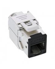 InLine 8er Pack Keystone RJ45 Buchse geschirmt Cat.6A schwarz mit farbiger Front zur einfachen Kennzeichung im Netzwerkschrank 8 Stück in einer VPE