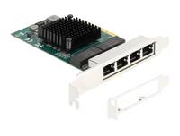 DeLOCK PCI Express x4 Karte zu 4 x RJ45 Gigabit LAN BCM, PCIe, RJ-45, Weiblich, PCIe 2.0, Grau, PC