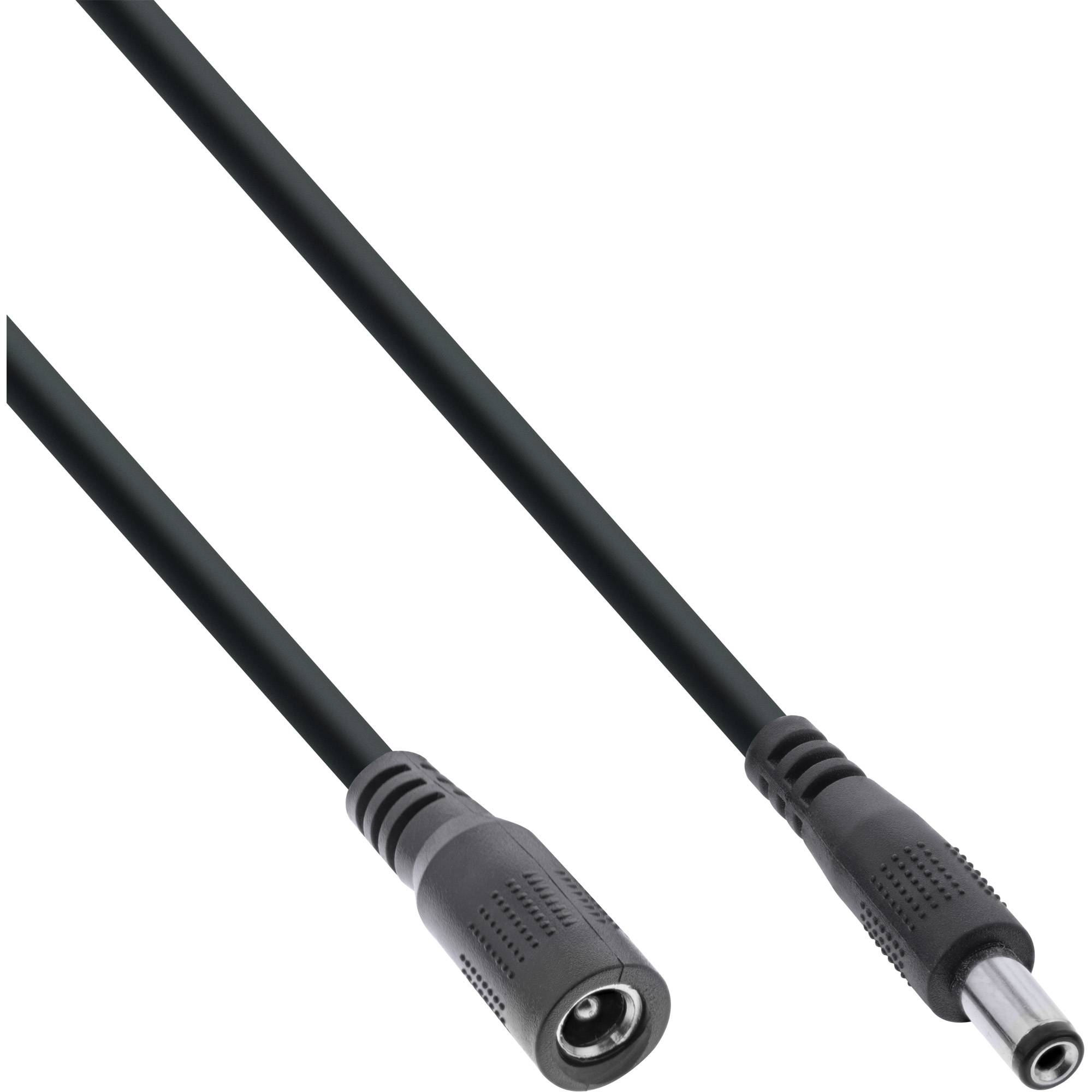 INLINE - DC Verlängerungskabel - DC Stecker/Buchse 5,5x2,5mm - AWG 18 - schwarz 3m