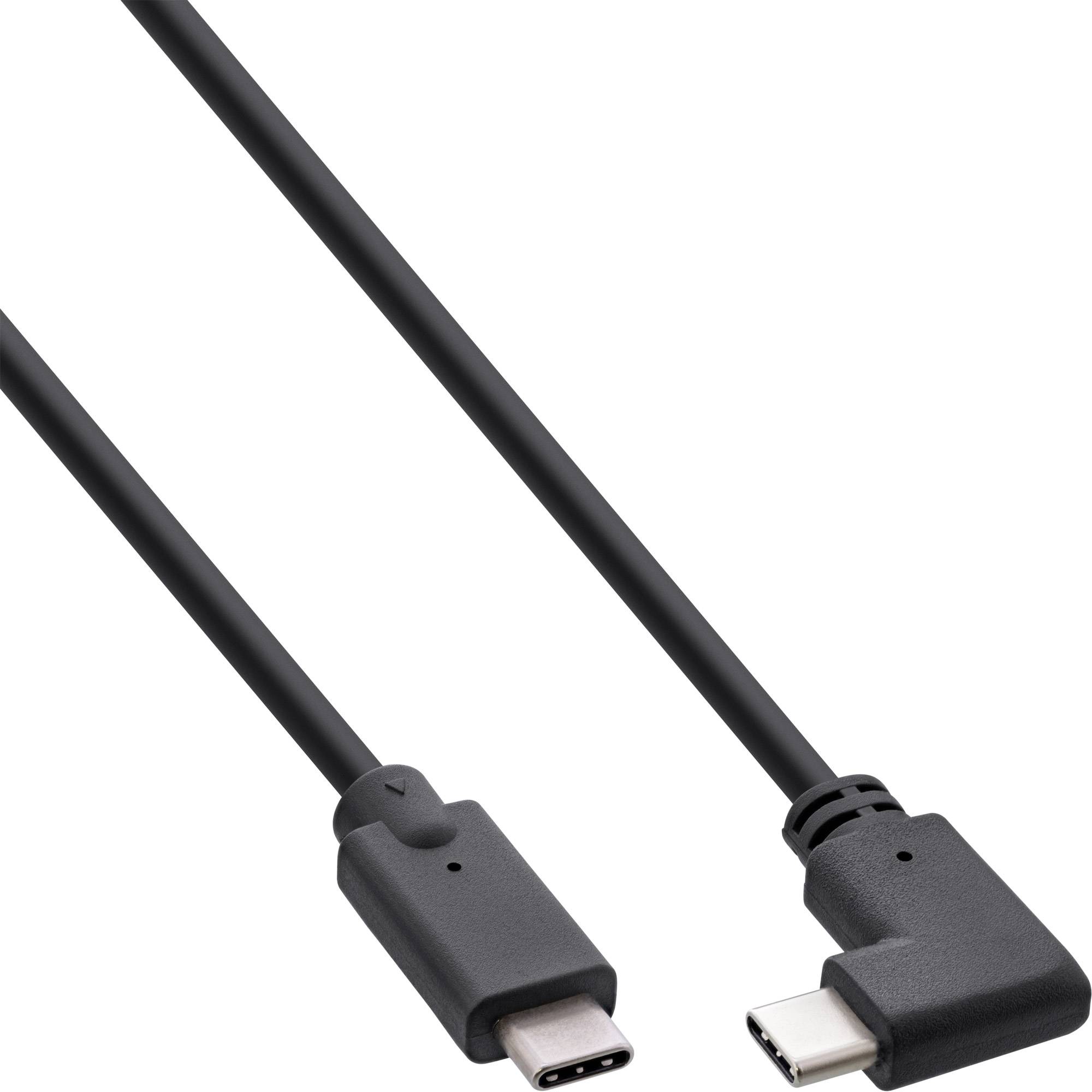 INLINE - USB 3.2 Gen.2 Kabel - USB-C Stecker/Stecker gewinkelt - schwarz - 0,5m