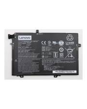 Lenovo-Laptop-Akku mit Modell- und Sicherheitskennzeichnungen auf einem schwarzen rechteckigen Gehäuse.