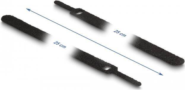 Delock Klett-Kabelbinder L 250 x B 12 mm schwarz 10 Stück (19054)