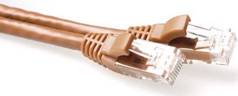 ACT Brown 3 meter U/UTP CAT6A patch cable snagless with RJ45 connectors