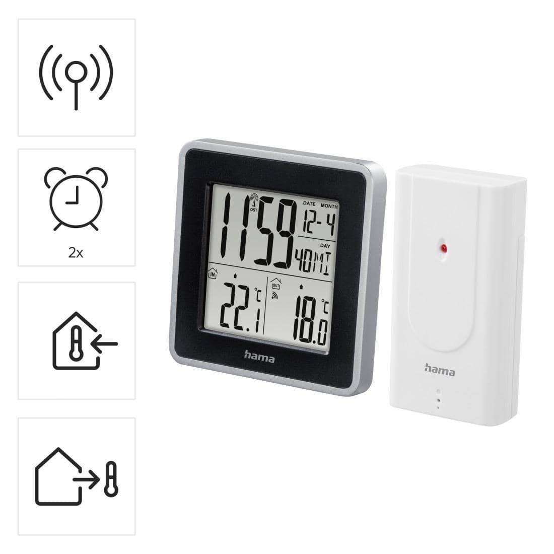 HAMA Wetterstation EWS Intro, silber/schwarz
