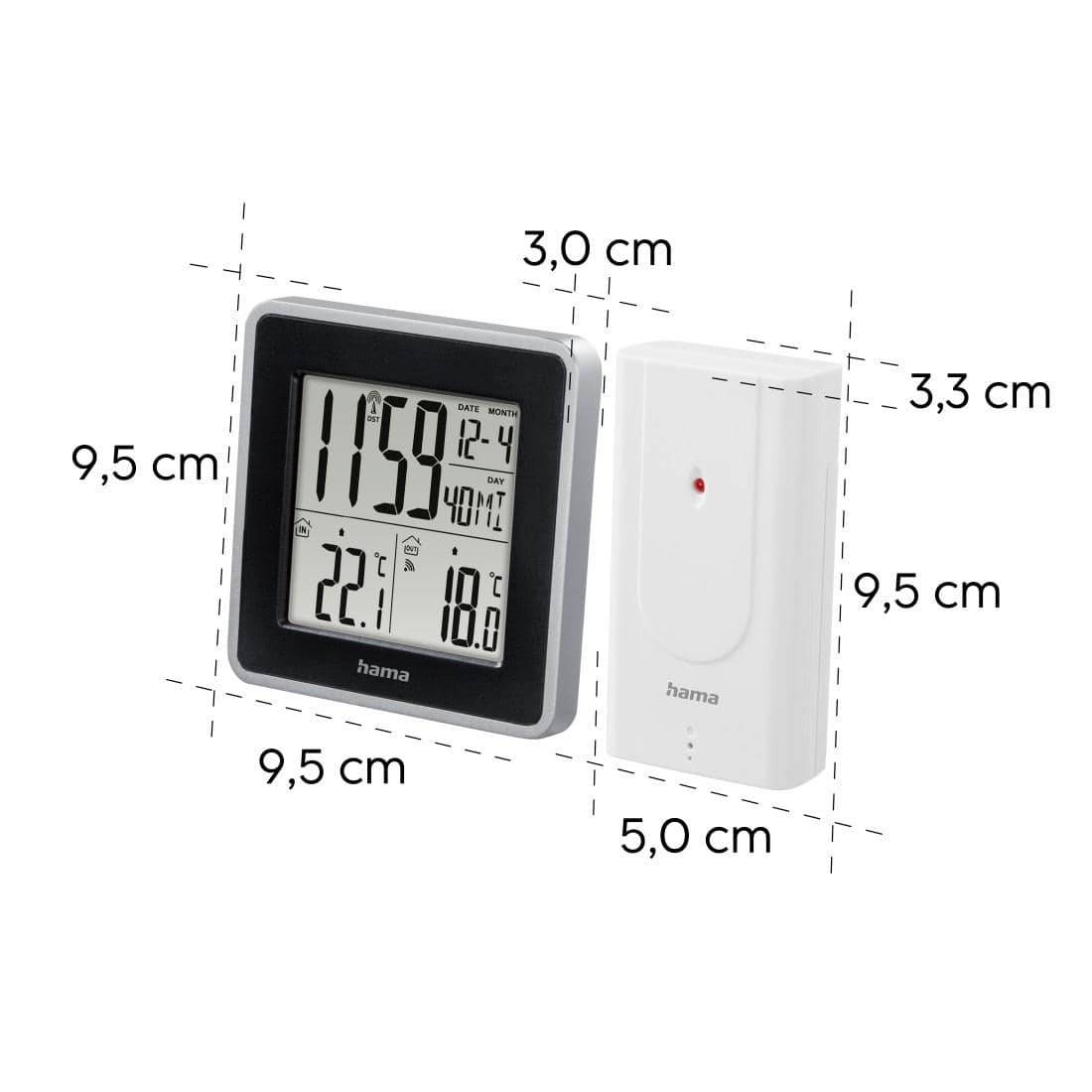 HAMA Wetterstation EWS Intro, silber/schwarz