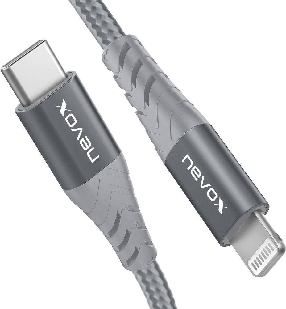 nevox 1M Lightning zu Type C USB Datenkabel MFi Nylon geflochten
