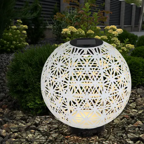 Solarlampe Kugelsolarleuchten für Außen orientalische Kugel LED Gartenkugeln Solar, Beton Optik in weiß Lichteffekt, 1x LED warmweiß, DxH 20x21 cm Solarlampe Kugelsolarleuchten für Außen orientalische Kugel LED Gartenkugeln Solar, Beton Optik in weiß Lichteffekt, 1x LED warmweiß, DxH 20x21 cm