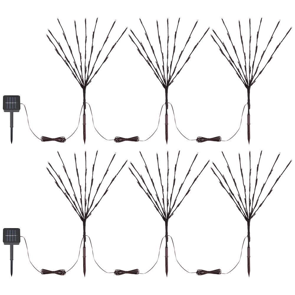 Solarlampen für Außen Gartendeko Solarleuchte Solar Lampe Outdoor, braun Erdspitze mit Kabel, 1x LED, Garten, 2er Set