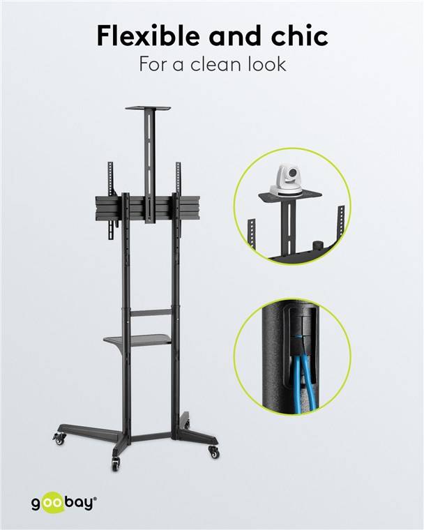 Goobay TV-Präsentationsständer Pro (Größe L) - Halterung für Fernseher und Monitore zwischen 37 und 70 Zoll (94-178 cm)
