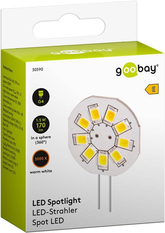 Goobay LED Strahler, 1,5 W - Sockel G4, ersetzt , warmweiß, nicht dimmbar
