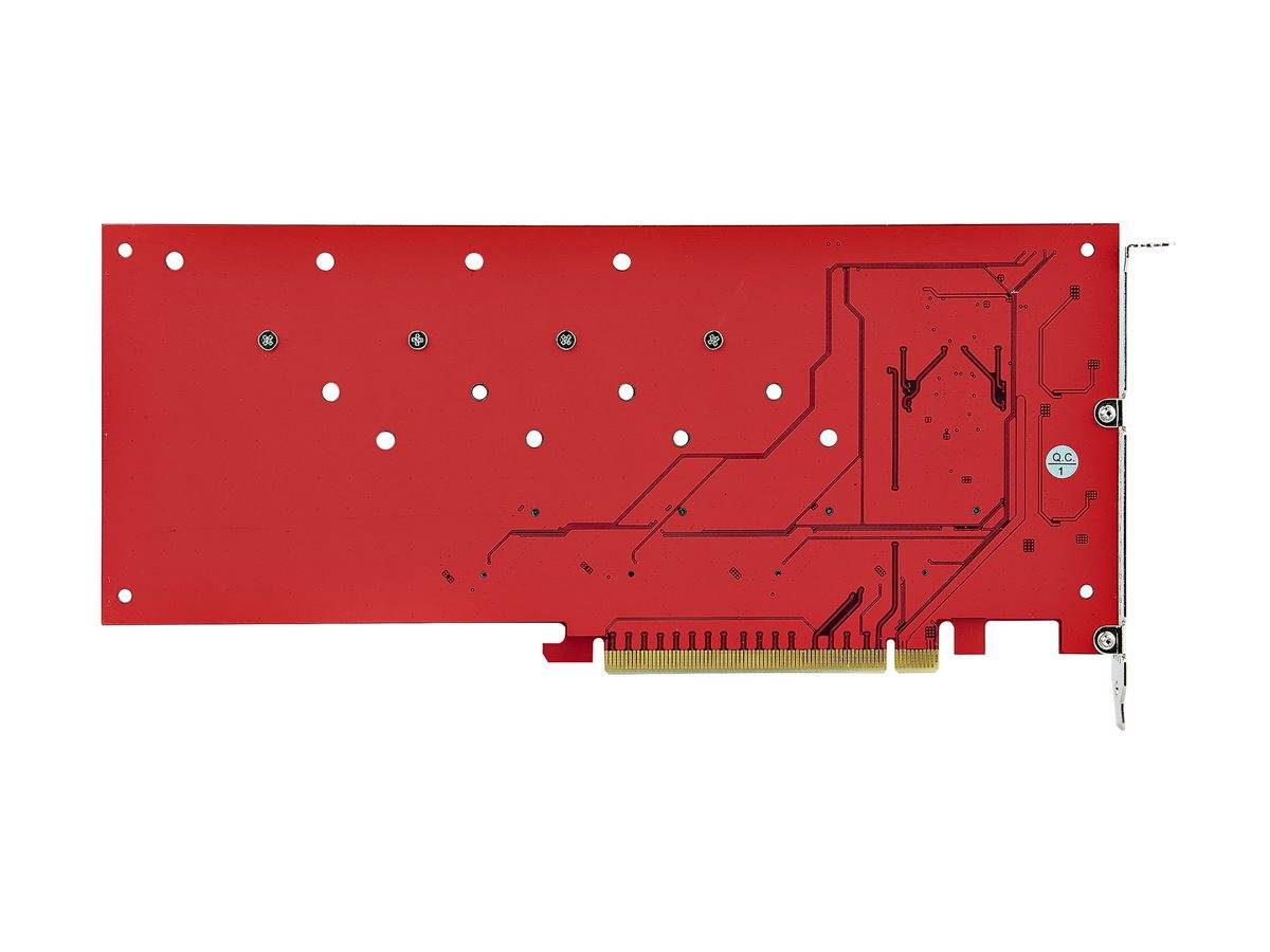 StarTech.com Quad M.2 PCIe Adapter Card, x16 Quad NVMe or AHCI M.2 SSD to PCI Express 4.0, Up to 7.8GBps/Drive, For 2242