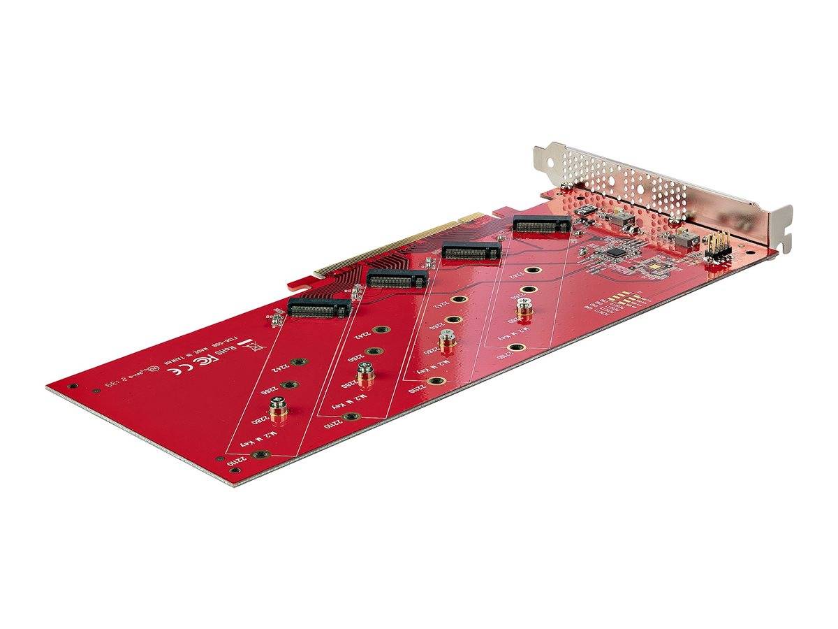 StarTech.com Quad M.2 PCIe Adapter Card, x16 Quad NVMe or AHCI M.2 SSD to PCI Express 4.0, Up to 7.8GBps/Drive, For 2242