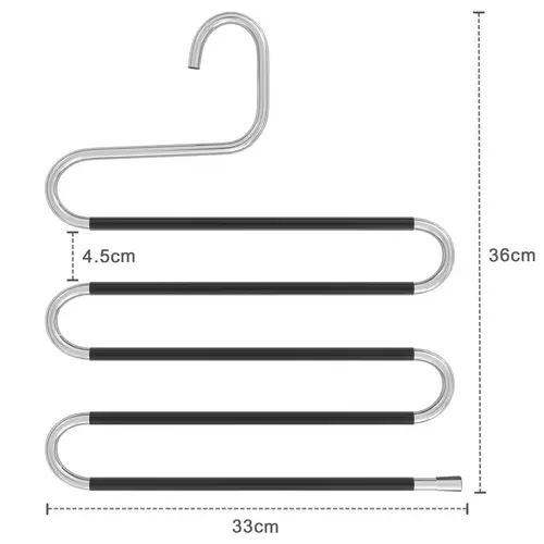 Intirilife 5x S-Form Hosenbügel in Silber - Platzsparender Kleiderbügel für Hosen Schals Krawatten Gürtel und Handtücher Intirilife 5x S-Form Hosenbügel in Silber - Platzsparender Kleiderbügel für Hosen Schals Krawatten Gürtel und Handtücher