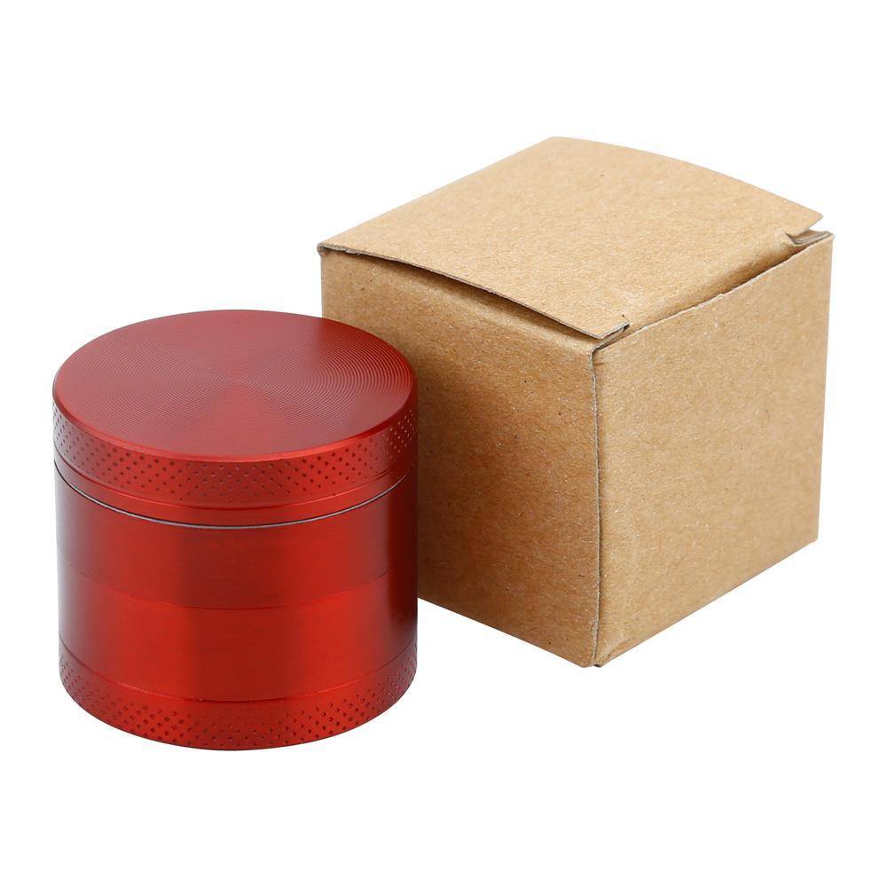 Intirilife Grinder in METALLIC ROT – 4-teiliger Küchen Crusher aus Metall zum Zerkleinern und Schreddern von Gewürzen, Kräutern, Tabak, Pflanzen