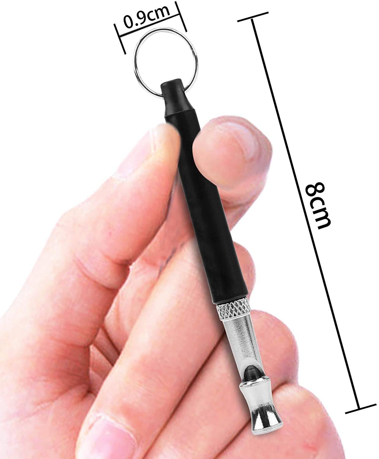 Intirilife Hundepfeife in SCHWARZ – Hunde Trainingspfeife mit Umhänge Band mit einstellbarer Frequenz zur Welpen-Erziehung und Hunde-Schulung