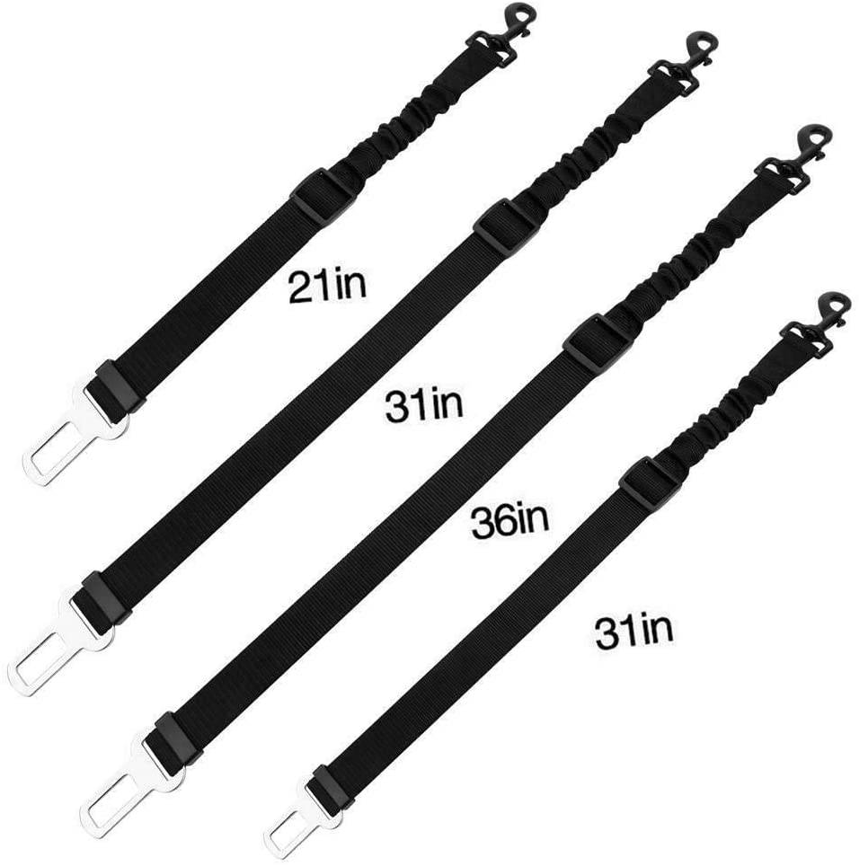 Intirilife Hunde Sicherheitsgurt in SCHWARZ – Elastischer Auto Hundegurt für alle Hunderassen kompatibel mit allen Autos – Einstellbarer Anschnal