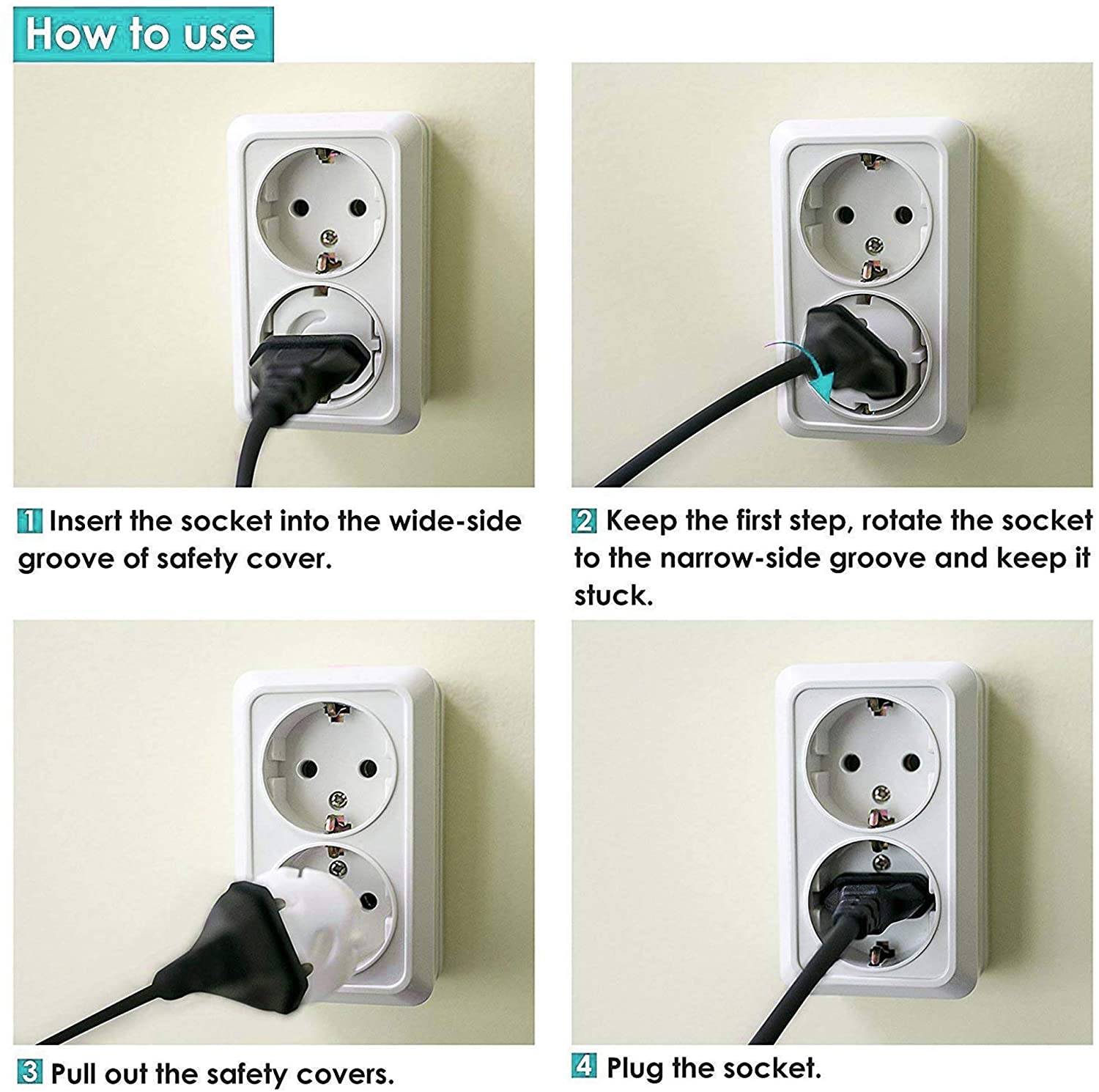 Intirilife Steckdosen Abdeckung in WEISS – 20er Set Steckdosenschutz ohne Kleben für besseren Schutz – Steckdosensicherung ohne Kleber