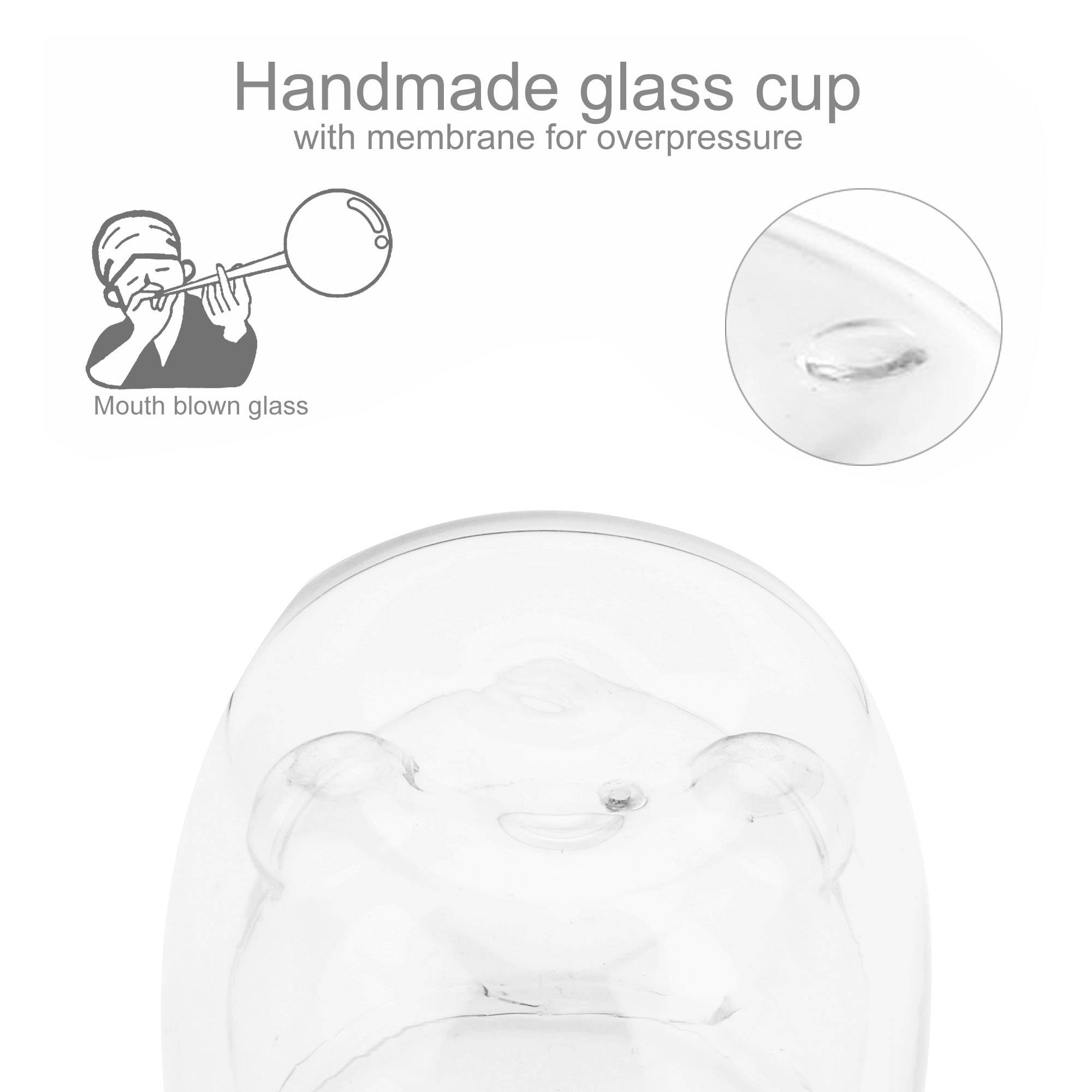 Intirilife 4x Doppelwandiges Thermo Glas Set in 230 ml im Bären Design – Thermoglas Thermogläser Mundgeblasen Latte Macchiato Teeglas Espressoglas