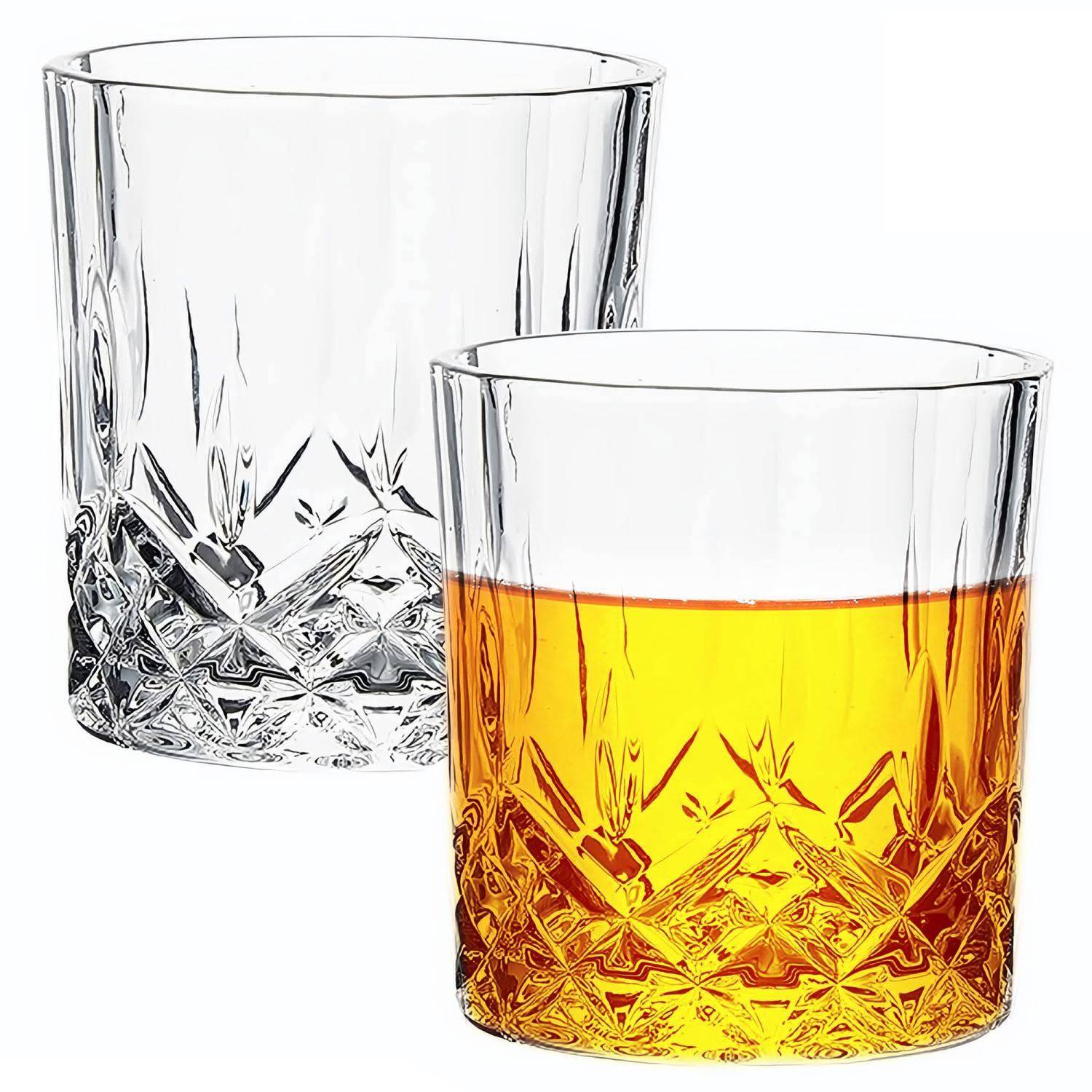 Intirilife Getränke Glas - 6er Pack Kristallglas - 200ml, nobles Glas, Glaskunst