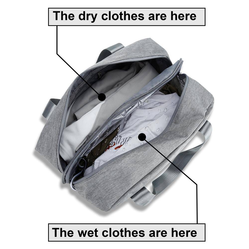 Intirilife Wasserfeste Reisetasche in GRAU – Geräumige Textil Tasche aus wasserabweisendem Oxford Gewebe perfekt geeignet für Ausflüge, Urlaub, R