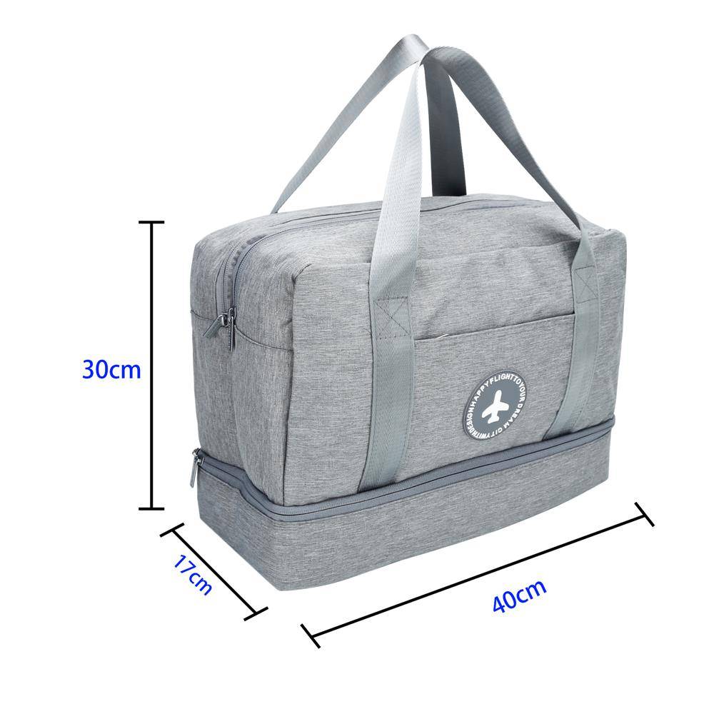 Intirilife Wasserfeste Reisetasche in GRAU – Geräumige Textil Tasche aus wasserabweisendem Oxford Gewebe perfekt geeignet für Ausflüge, Urlaub, R