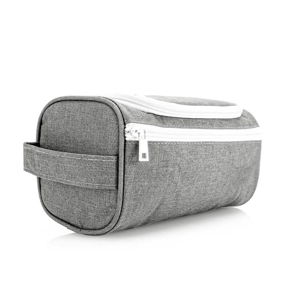 Intirilife Reisetasche in GRAU – Kulturbeutel mit Reißverschlüssen, vielen Aufbewahrungsmöglichkeiten und Tragegriff Reisetasche geeignet für Re