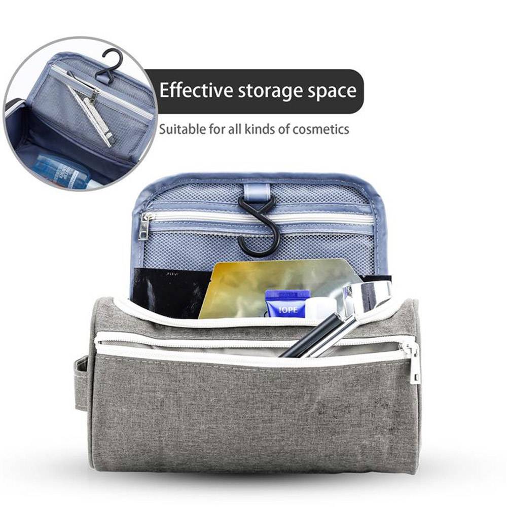 Intirilife Reisetasche in GRAU – Kulturbeutel mit Reißverschlüssen, vielen Aufbewahrungsmöglichkeiten und Tragegriff Reisetasche geeignet für Re