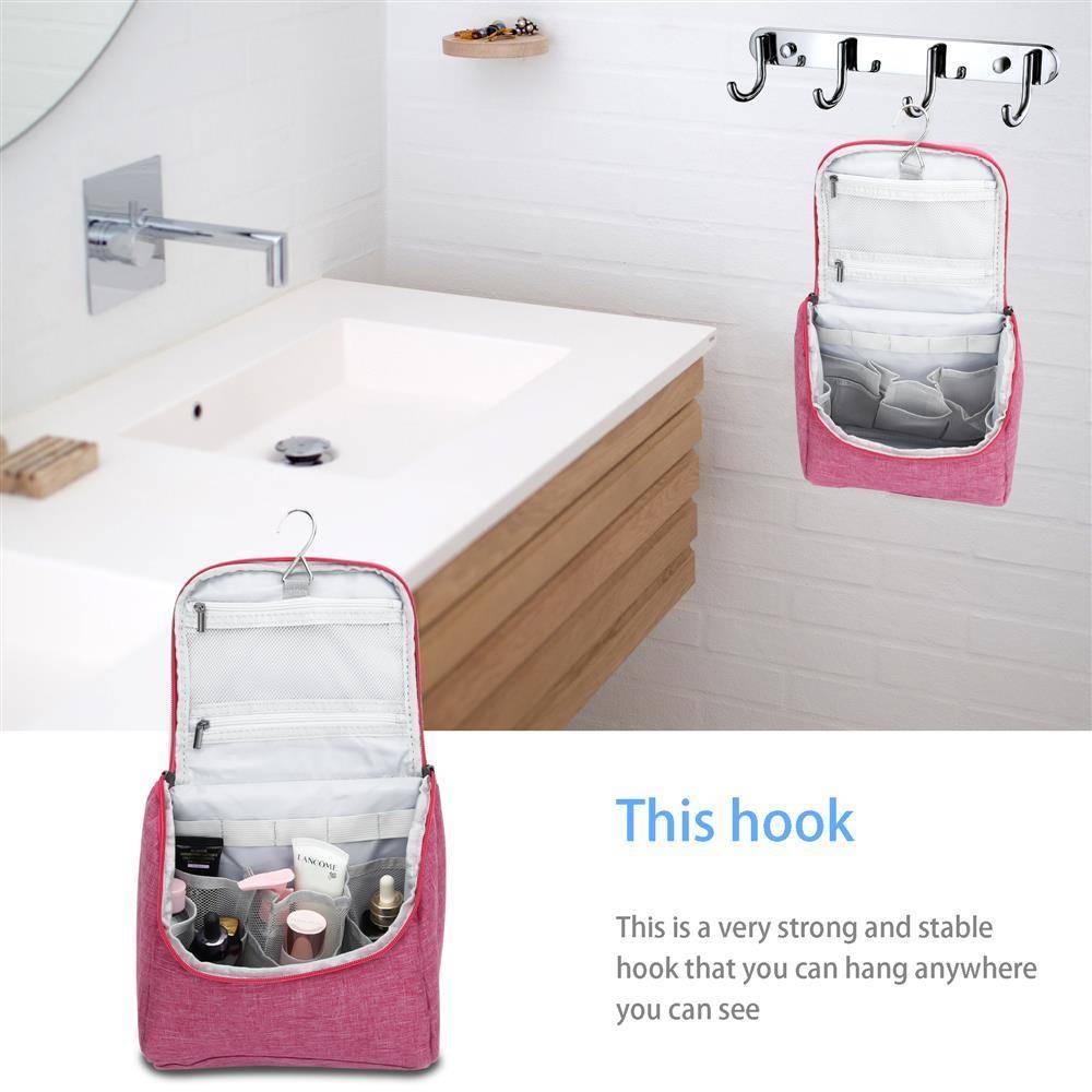 Intirilife Kosmetik Reisetasche in PINK - Kosmetiktasche Kulturbeutel mit Tragegriff und Reißverschluss perfekt geeignet zum Reisen, für Urlaub uvm