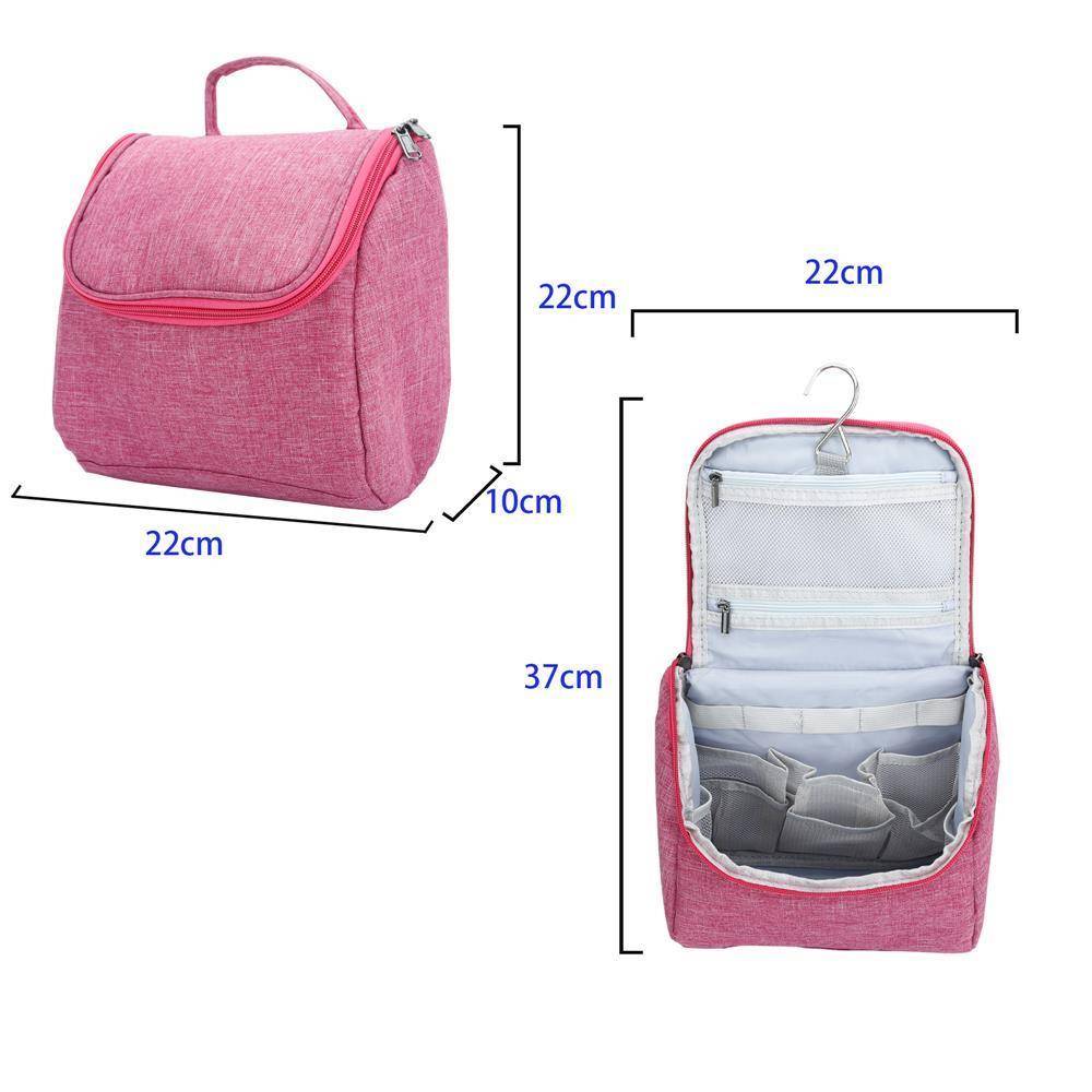 Intirilife Kosmetik Reisetasche in PINK - Kosmetiktasche Kulturbeutel mit Tragegriff und Reißverschluss perfekt geeignet zum Reisen, für Urlaub uvm