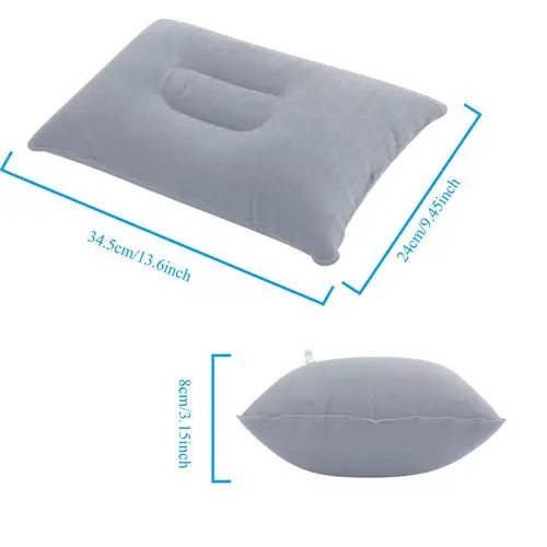 Intirilife Aufblasbares Kissen in GRAU – Rechteckiges Kopfkissen zum Aufblasen mit ergonomischer Form zum bequemen Schlafen – Perfekt geeignet bei Intirilife Aufblasbares Kissen in GRAU – Rechteckiges Kopfkissen zum Aufblasen mit ergonomischer Form zum bequemen Schlafen – Perfekt geeignet bei