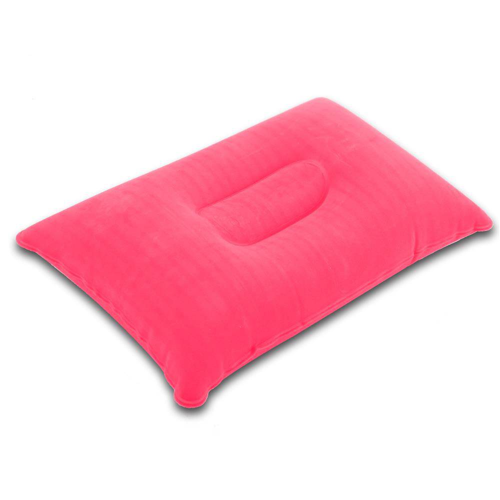 Intirilife Aufblasbares Kissen in PINK – Rechteckiges Kopfkissen zum Aufblasen mit ergonomischer Form zum bequemen Schlafen – Perfekt geeignet bei